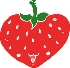 flat color style cartoon strawberry