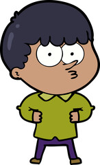 cartoon curious boy