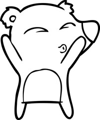 cartoon whistling bear