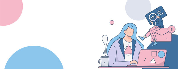 Business People Flat Vector Concept Operation Hand Drawn Illustration
