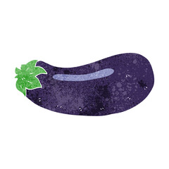 freehand retro cartoon eggplant