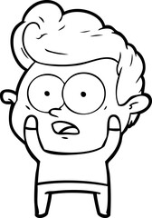 cartoon staring man