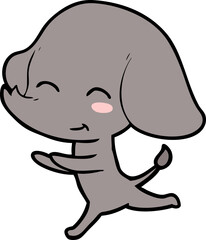 Obraz premium cute cartoon elephant running