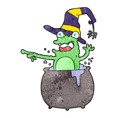 freehand textured cartoon halloween toad