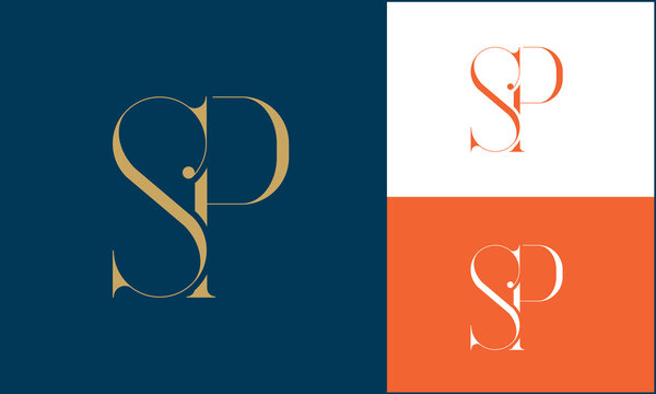 SP or PS Alphabet letters logo monogram