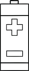 line drawing cartoon of a electrical battery