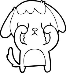 Obraz premium cute cartoon dog crying