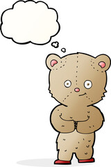 Fototapeta premium cartoon teddy bear with thought bubble