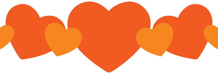 Happy Valentines Day decorated with hearts on png background. Red hearts isolated on transparent background.
