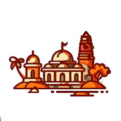 illustration of a temple