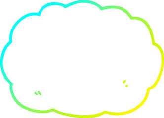 cold gradient line drawing of a cartoon cloud