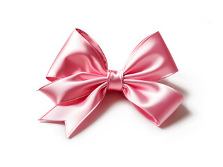 Bright hot pink satin ribbon bow, holiday design element