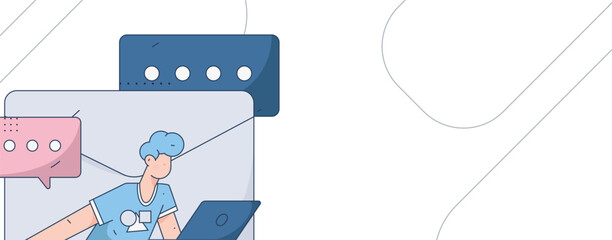 Business People Flat Vector Concept Operation Hand Drawn Illustration
