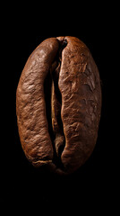 Naklejka premium isolated top of roasted coffee bean, in the style of eroded surfaces created with Generative Ai