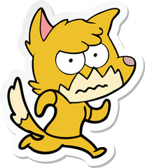 sticker of a cartoon annoyed fox