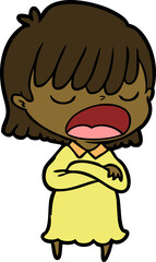 cartoon woman talking loudly