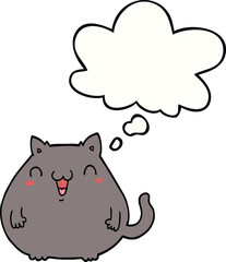 cartoon cat with thought bubble