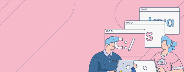 Business People Flat Vector Concept Operation Hand Drawn Illustration
