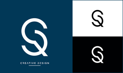 Alphabet letters SQ or QS logo monogram