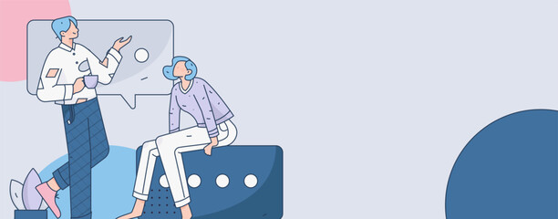 Business People Flat Vector Concept Operation Hand Drawn Illustration
