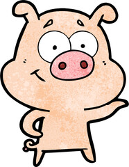 cartoon pig pointing