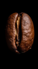 isolated top of roasted coffee bean, in the style of eroded surfaces created with Generative Ai