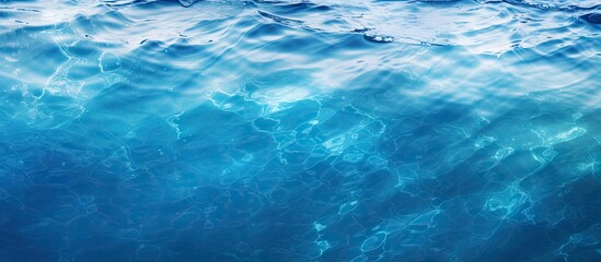 Obraz premium Blue water texture abstract background Copy space image Place for adding text or design