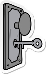 hand drawn sticker cartoon doodle of a door handle