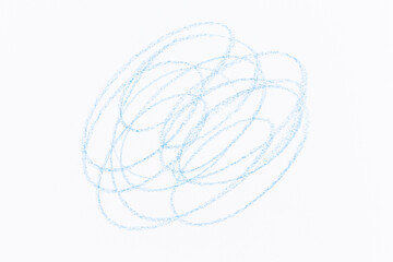 Wax crayon hand drawing blue background