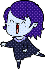 cute cartoon happy vampire girl