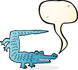 cartoon crocodile with speech bubble