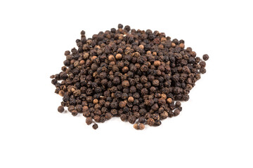 Black pepper was placed on a white background