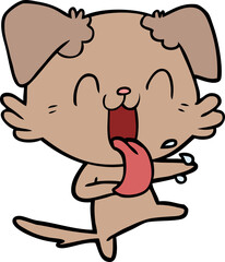 cartoon panting dog