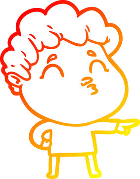 recommend clip art: warm gradient line drawing of a cartoon man pouting