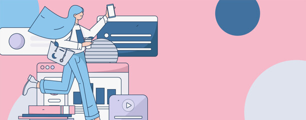 Business People Flat Vector Concept Operation Hand Drawn Illustration
