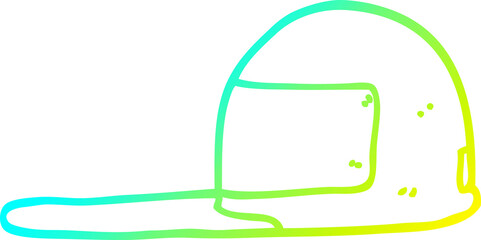 cold gradient line drawing of a cartoon cap