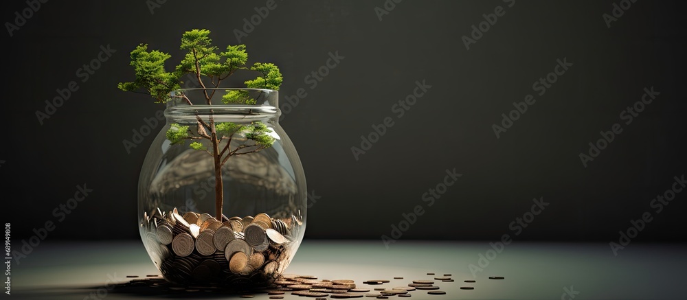 Poster Increasing net worth through savings Copy space image Place for adding text or design