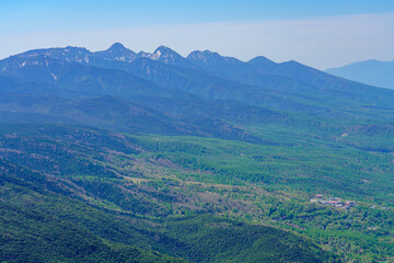 Fototapeta premium 蓼科山登山 山頂からの八ヶ岳 