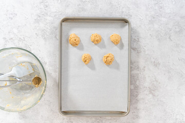 Banana cookies with chocolate drizzle