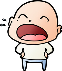 cartoon shouting bald man