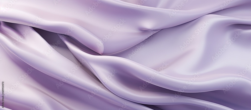 Poster Gorgeous drapes made of lilac fabric with a textured feel Copy space image Place for adding text or design