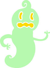 flat color illustration cartoon spooky ghost