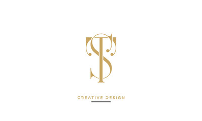 Alphabet letters ST or TS logo monogram
