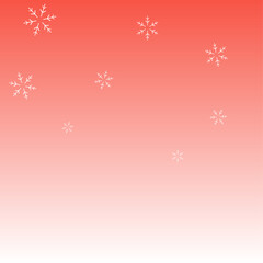 赤いグラデーションに白い雪の結晶