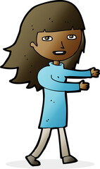 Obraz premium cartoon happy girl