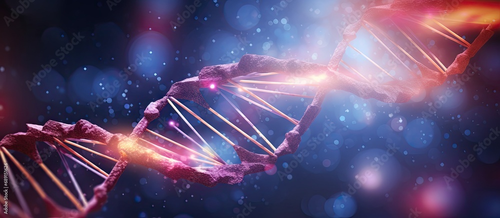 Aufkleber DNA helix visual depiction Mutations and disorders Copy space image Place for adding text or design