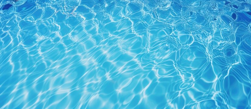 Bird s eye view of pool with rippling blue water Copy space image Place for adding text or design