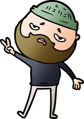 cartoon worried man with beard