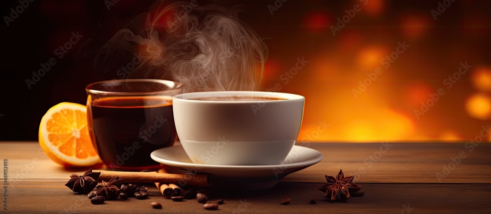 Poster Hot beverages Copy space image Place for adding text or design