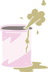 hand drawn quirky cartoon exploding soda can